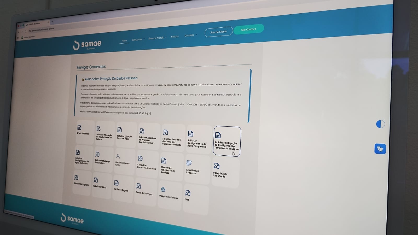 Samae convoca 12 mil consumidores que precisam atualizar o cadastro