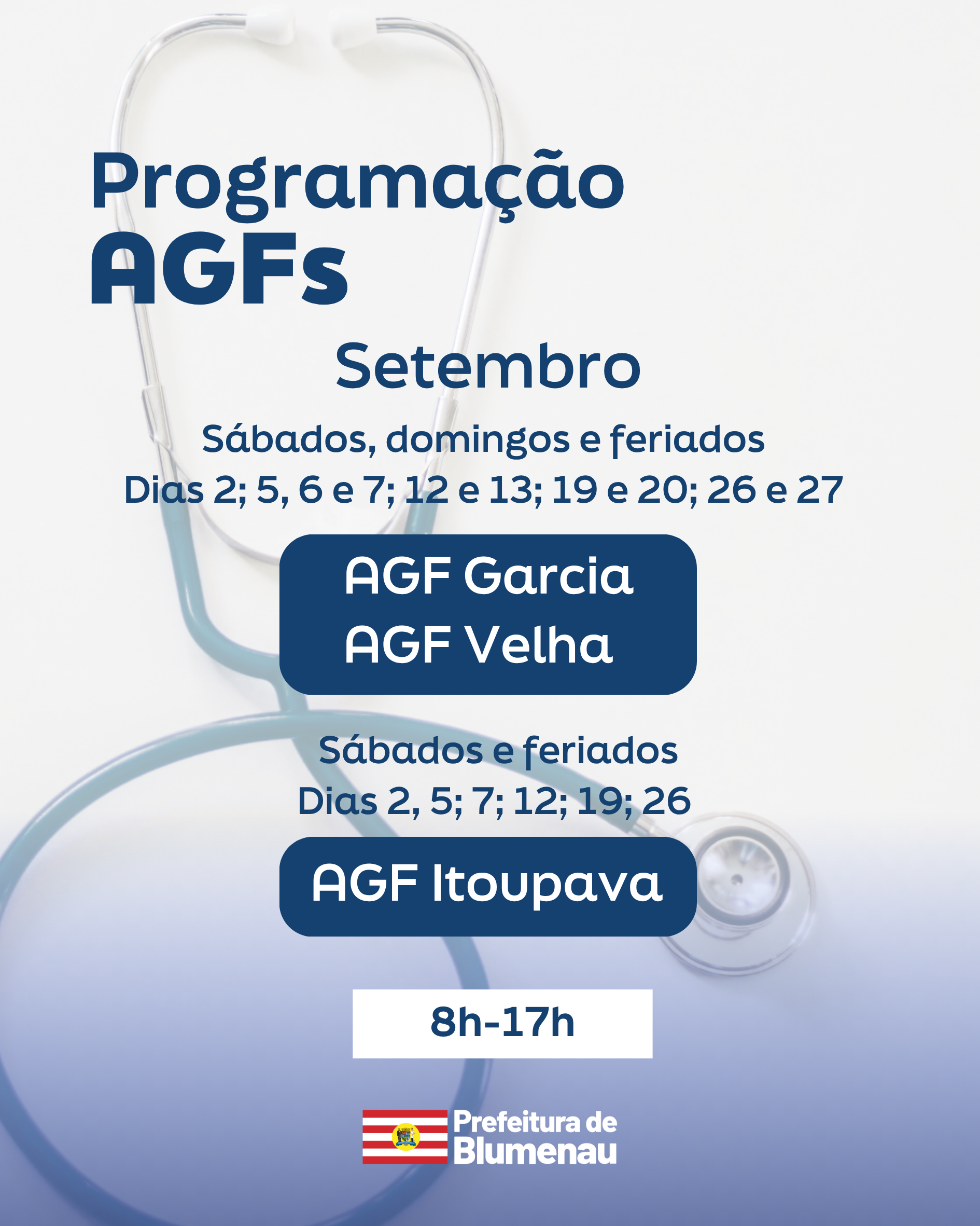 Confira o funcionamento dos AGFs durante os fins de semana e feriados de setembro