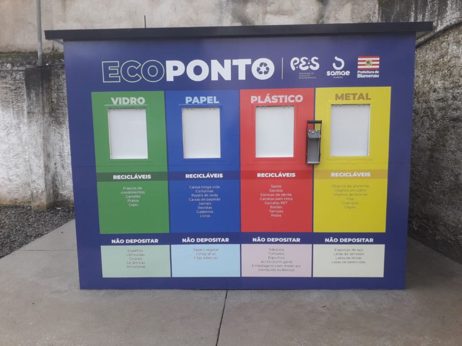 Mais 15 escolas e creches de Blumenau ganham um ecoponto e Samae amplia trabalho de conscientização