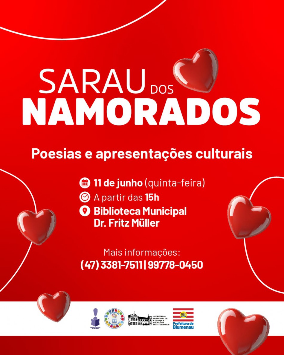 Biblioteca Municipal convida população para o ¿Sarau dos Namorados¿