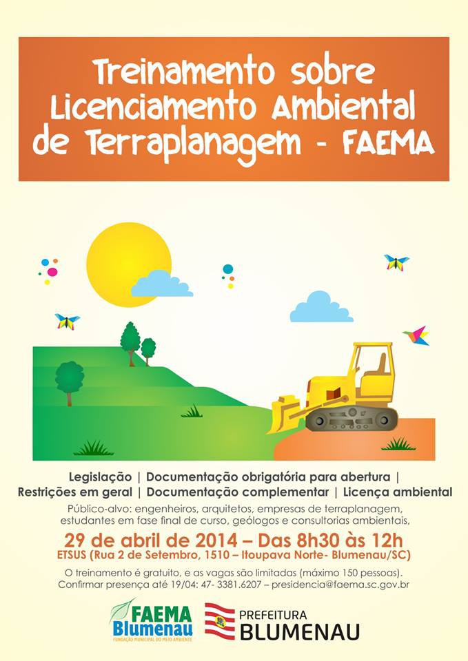 Faema abre inscrições para Treinamento sobre Licenciamento Ambiental de Terraplanagem