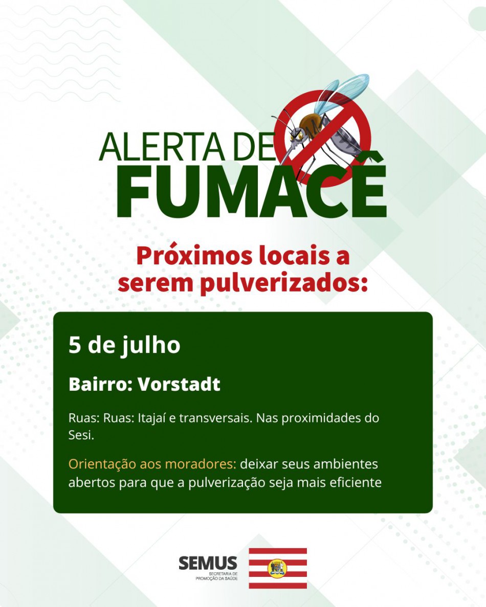 Combate à dengue: alerta de fumacê