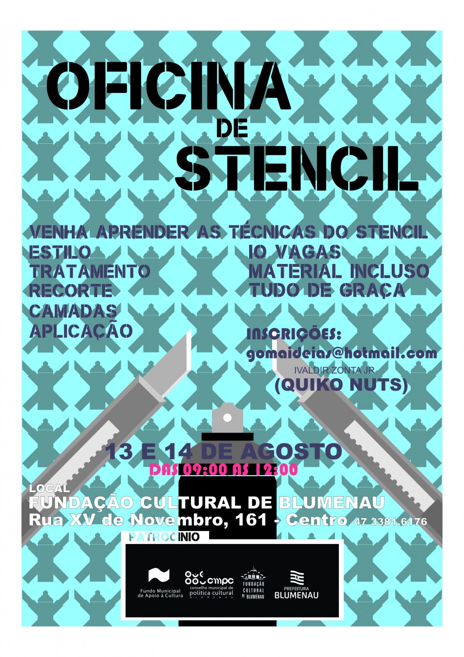 Oficina de estêncil recebe inscrições
