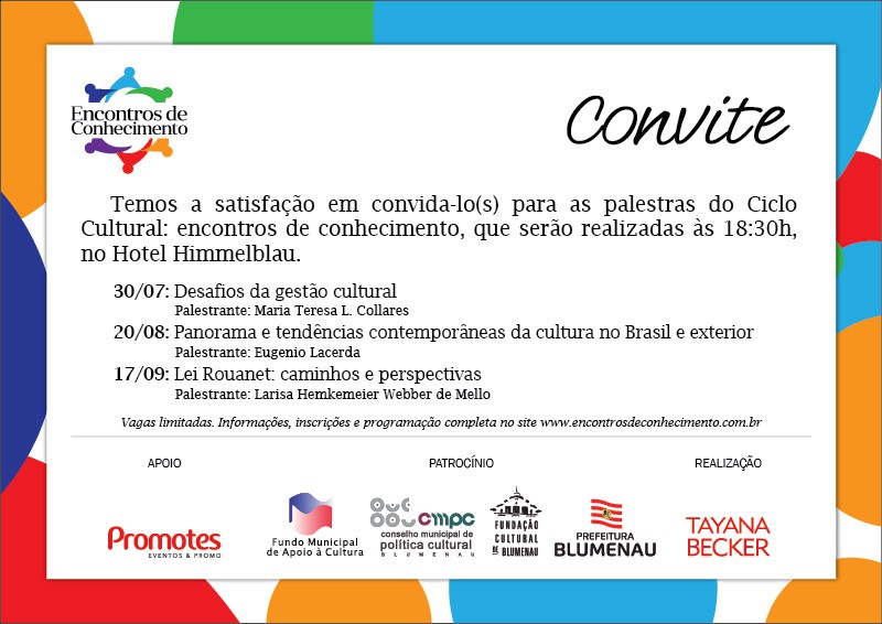 Gestão cultural é tema de encontro em Blumenau