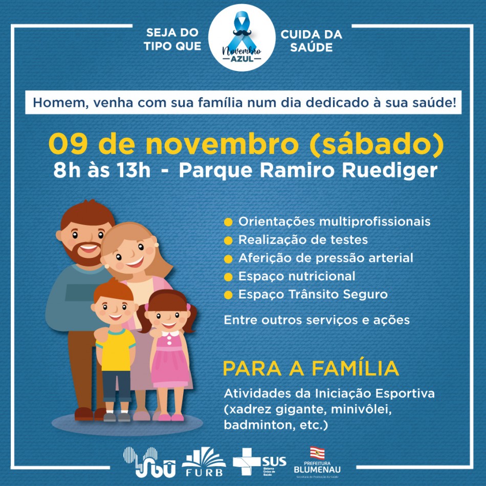 Novembro Azul terá ação no Parque Ramiro em prol da saúde do homem
