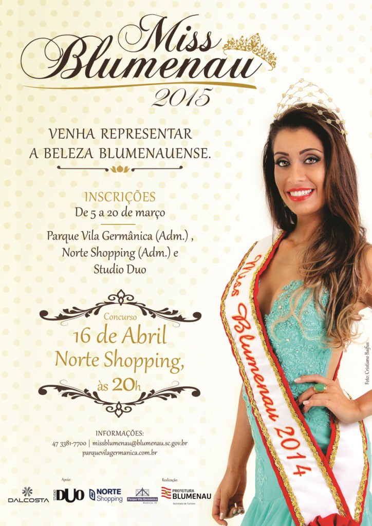 Inscrições para o Miss Blumenau terminam esta semana