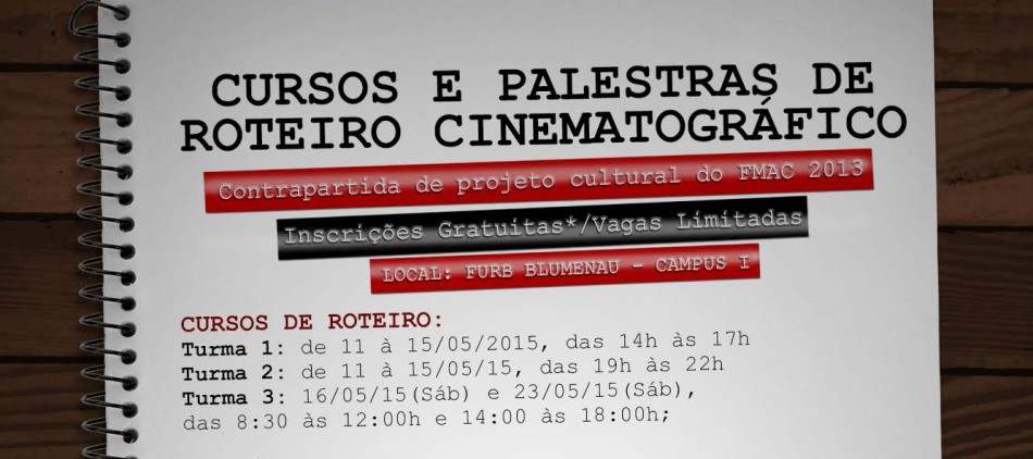 Curso de roteiro cinematográfico recebe inscrições