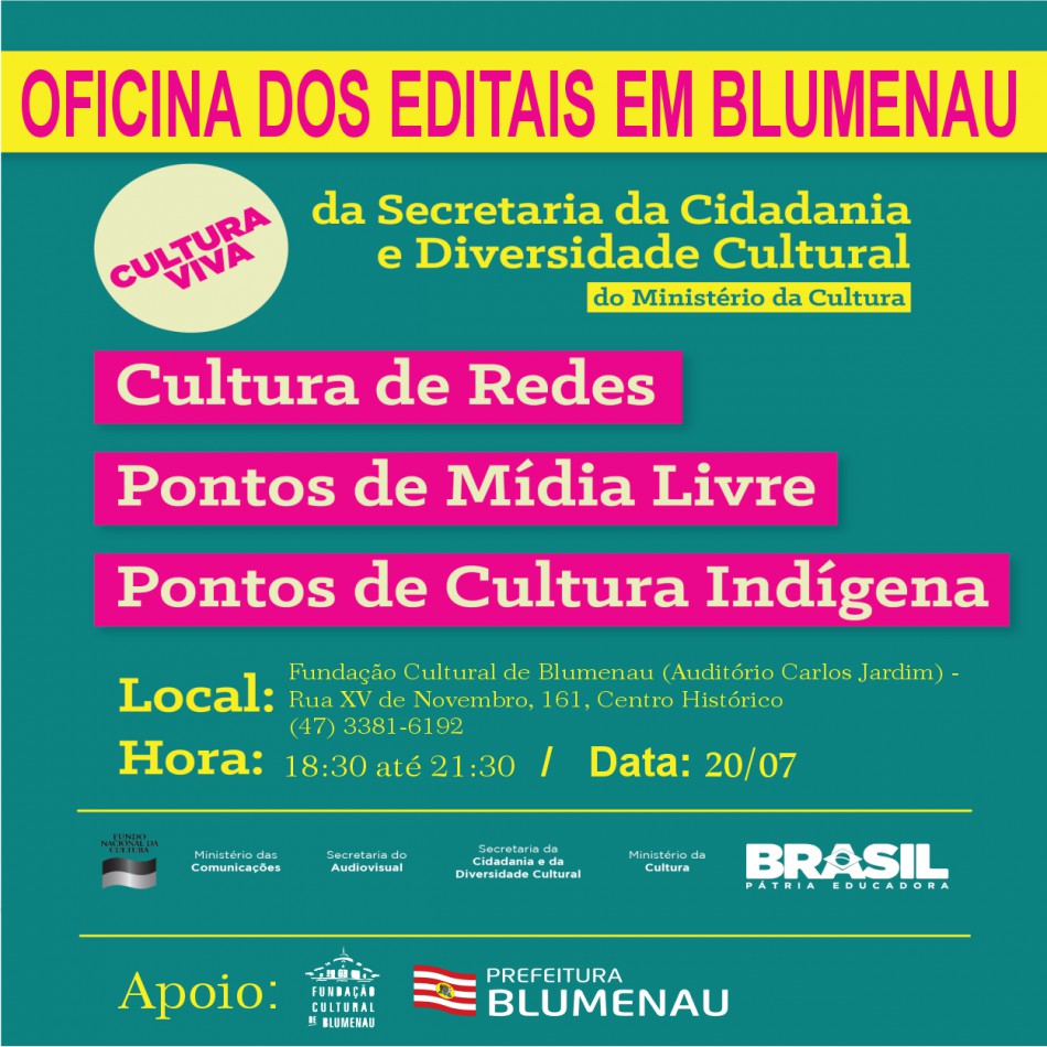 Oficina gratuita esclarece sobre editais de cultura
