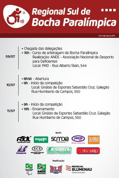 Campeonato Regional de Bocha Paralímpica inicia amanhã