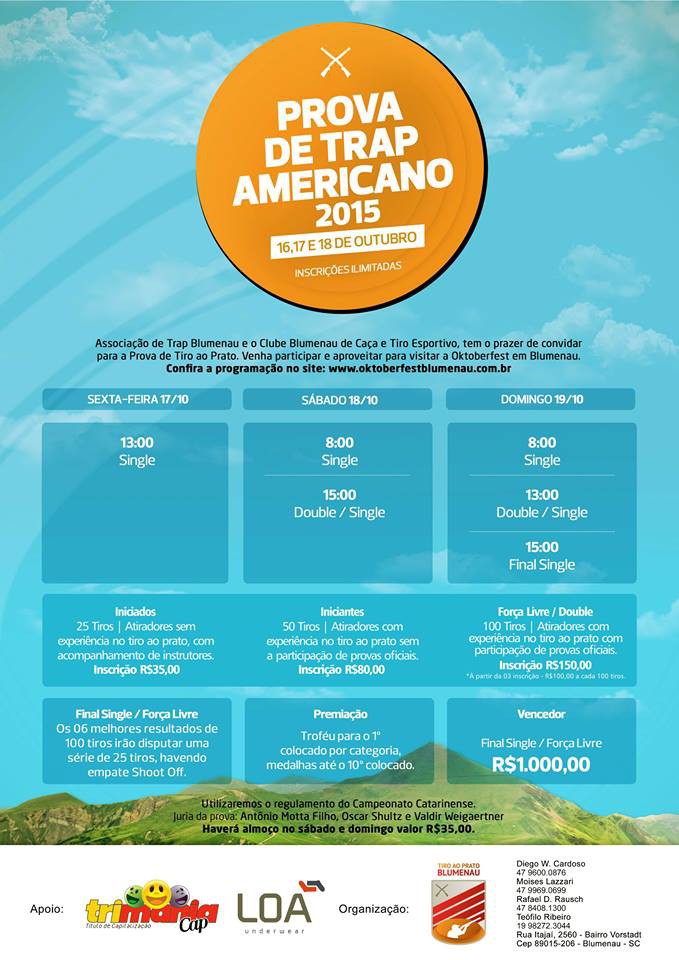 Blumenau sedia Prova de Tiro ao Prato Americano nesta semana