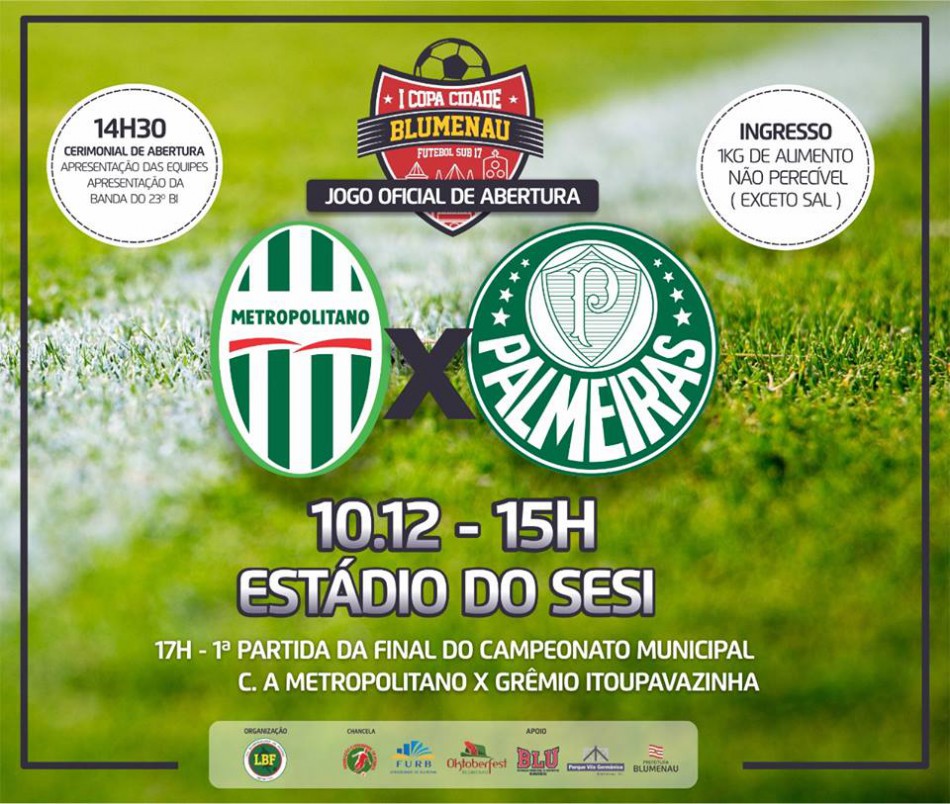 Blumenau sedia competição de futebol sub-17