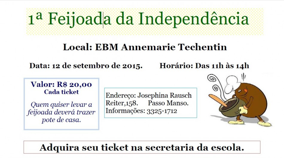 EBM Annemarie Techentin promove feijoada neste sábado
