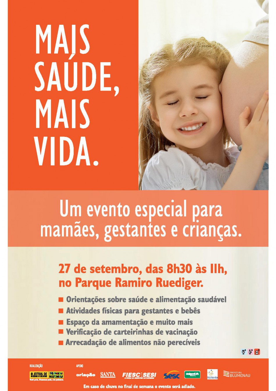Evento no Parque Ramiro estimula ações de saúde de mães e filhos