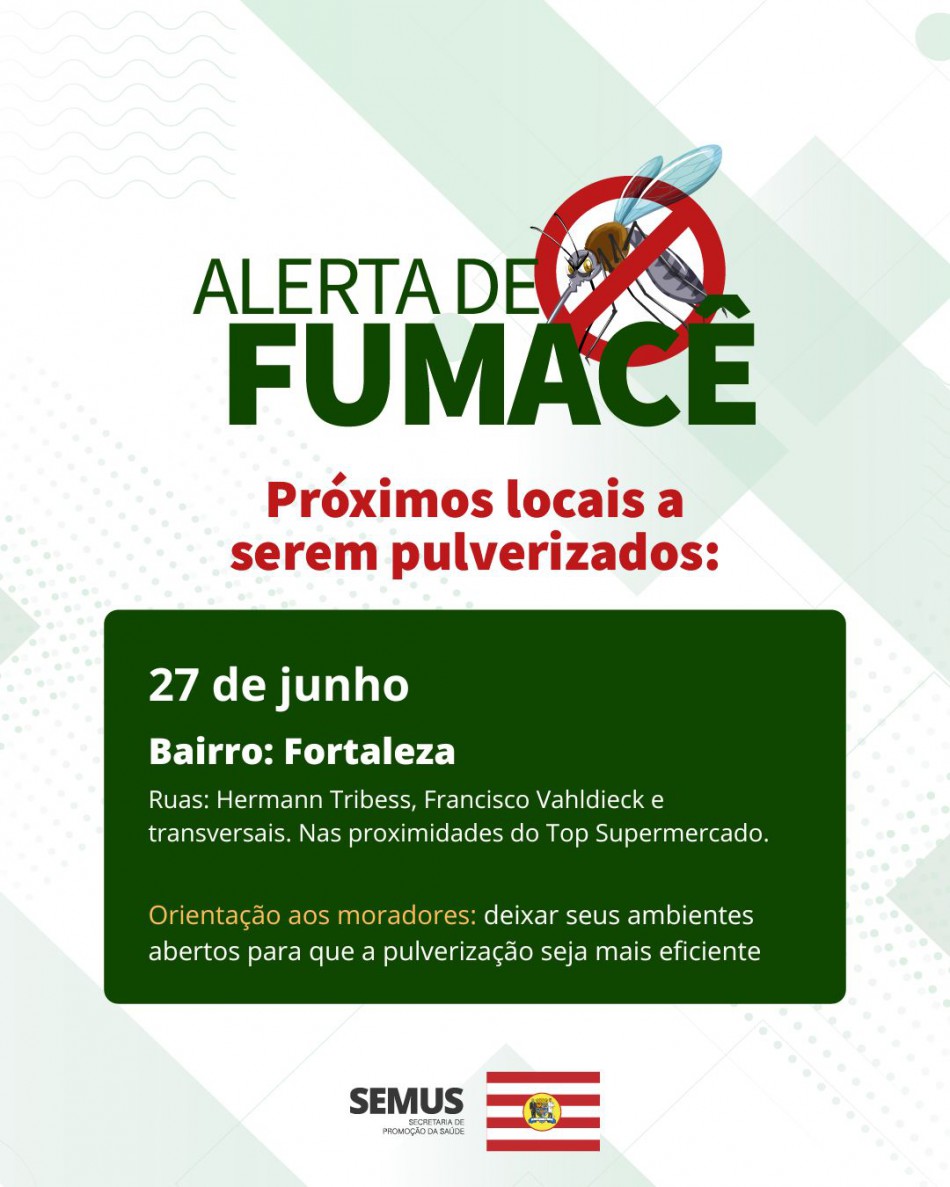 Combate à dengue: alerta de fumacê
