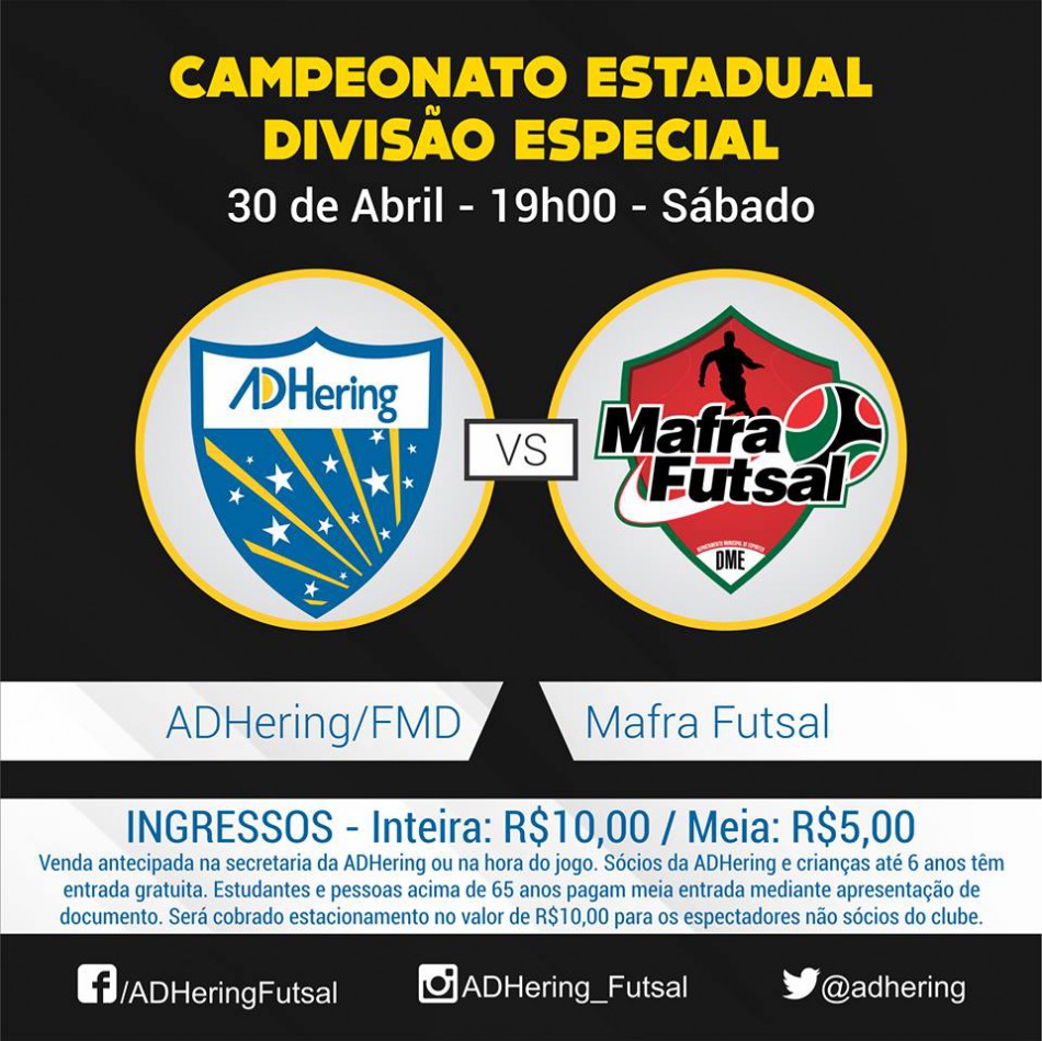 Blumenau enfrenta Mafra pelo Campeonato Estadual de futsal
