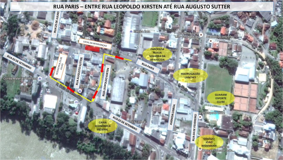 Obras de esgoto alteram trânsito na Rua Paris neste final de semana