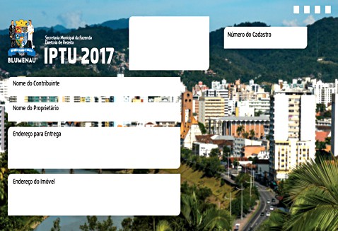 Distribuição dos carnês de IPTU inicia em janeiro em Blumenau