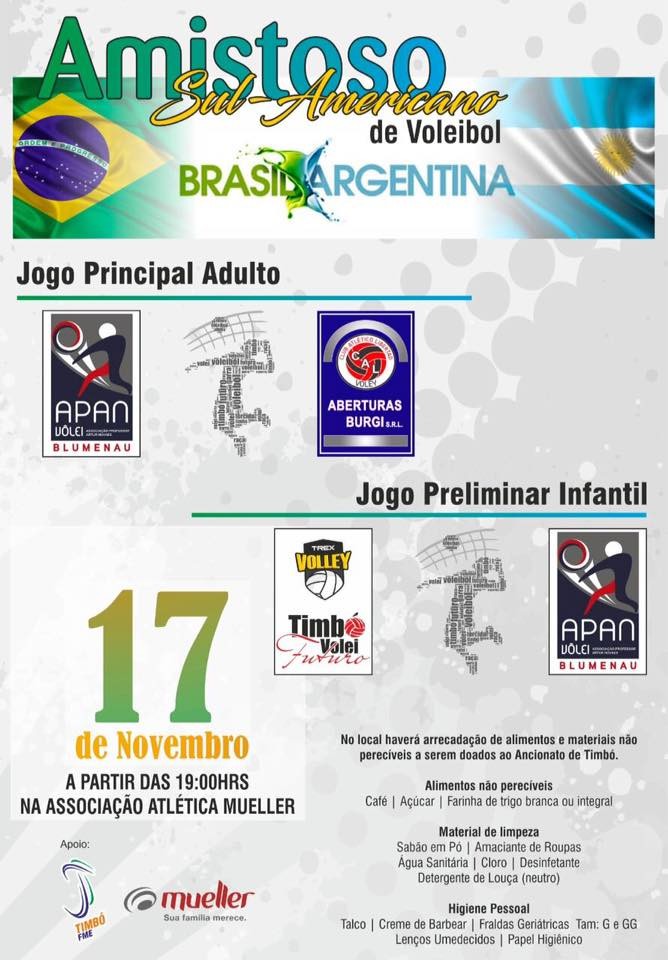 Blumenau vence primeira partida do desafio internacional de vôlei