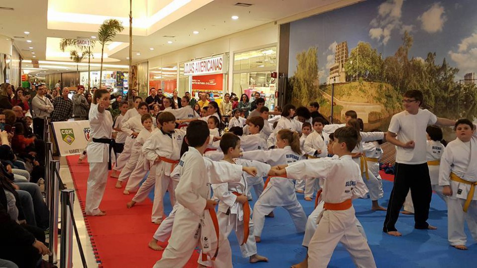 Karatê de Blumenau faz apresentação da modalidade no shopping