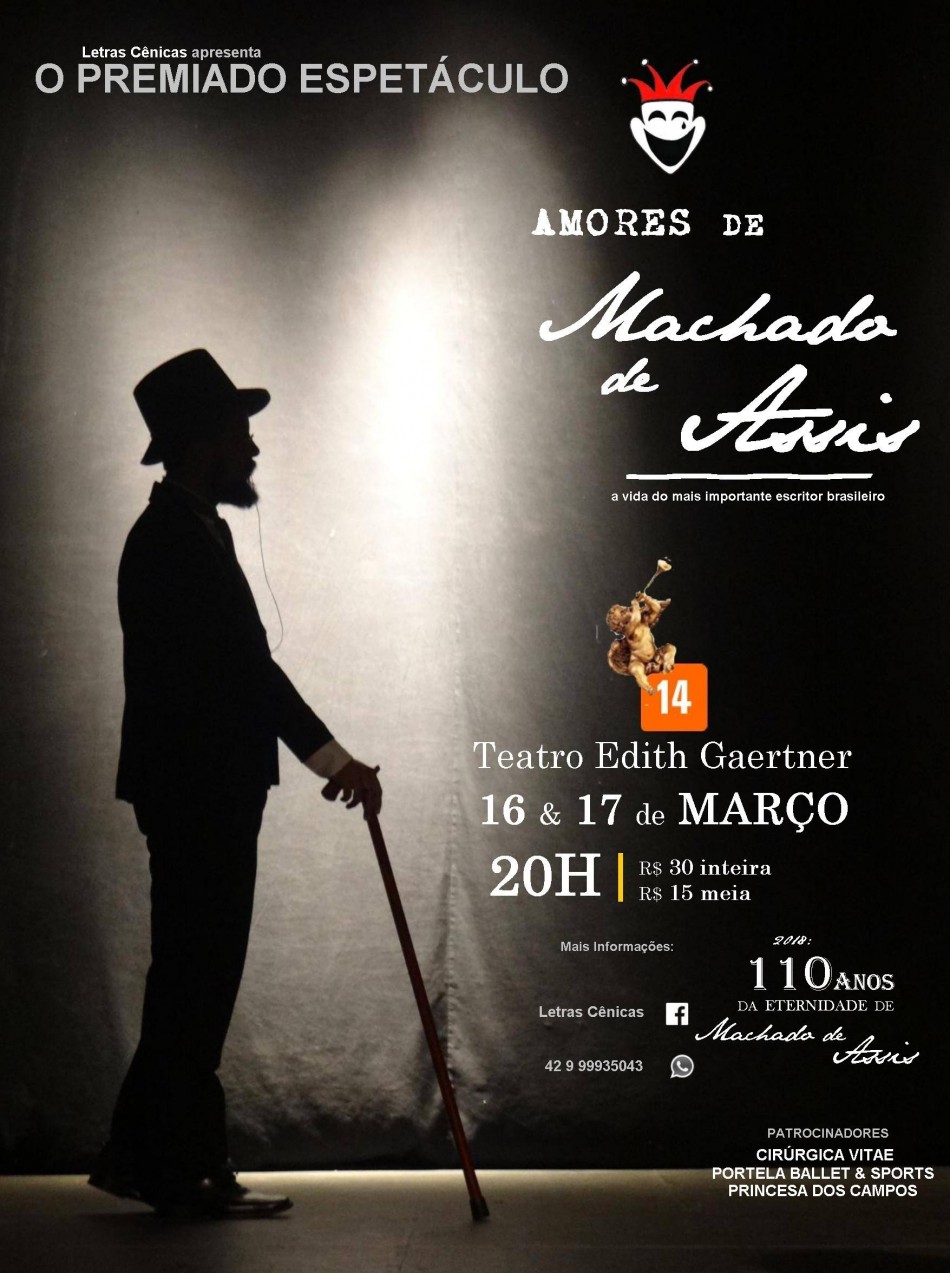 Espetáculo Amores de Machado de Assis chega à Fundação Cultural