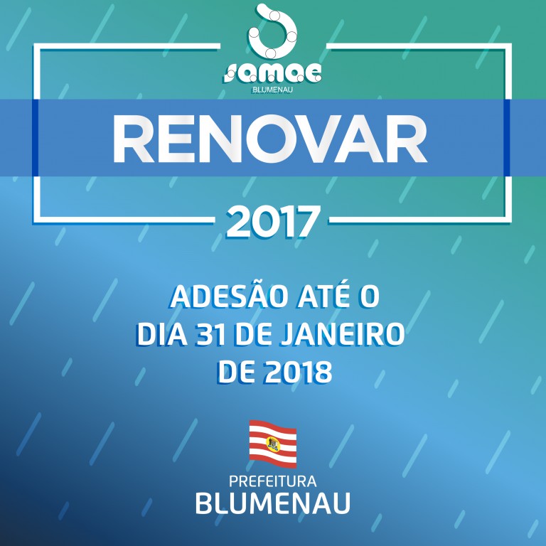 Programa Renovar Samae terá atendimento especial neste sábado