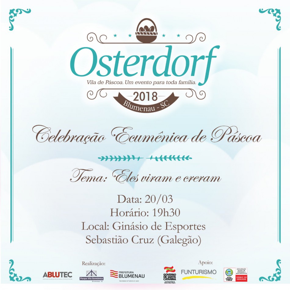 Celebração Ecumênica de Páscoa será nesta terça-feira