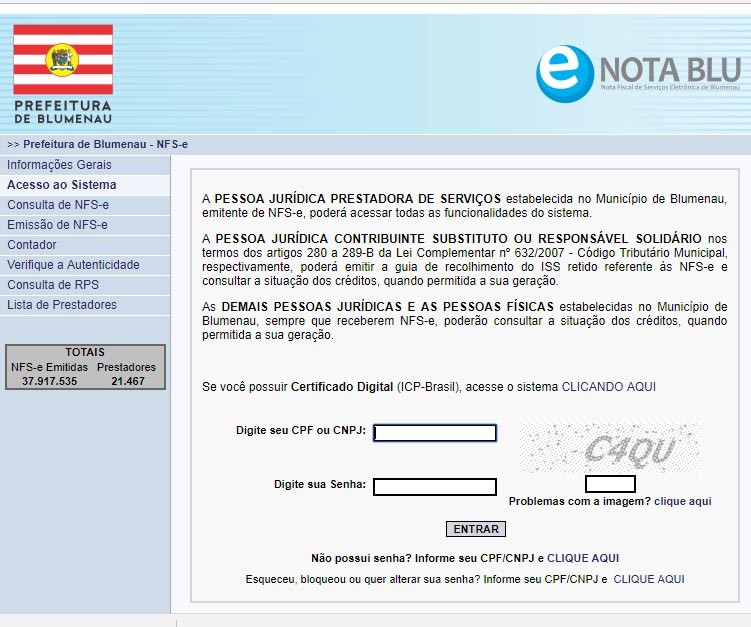 Cadastro no Nota Blu gera benefício à população