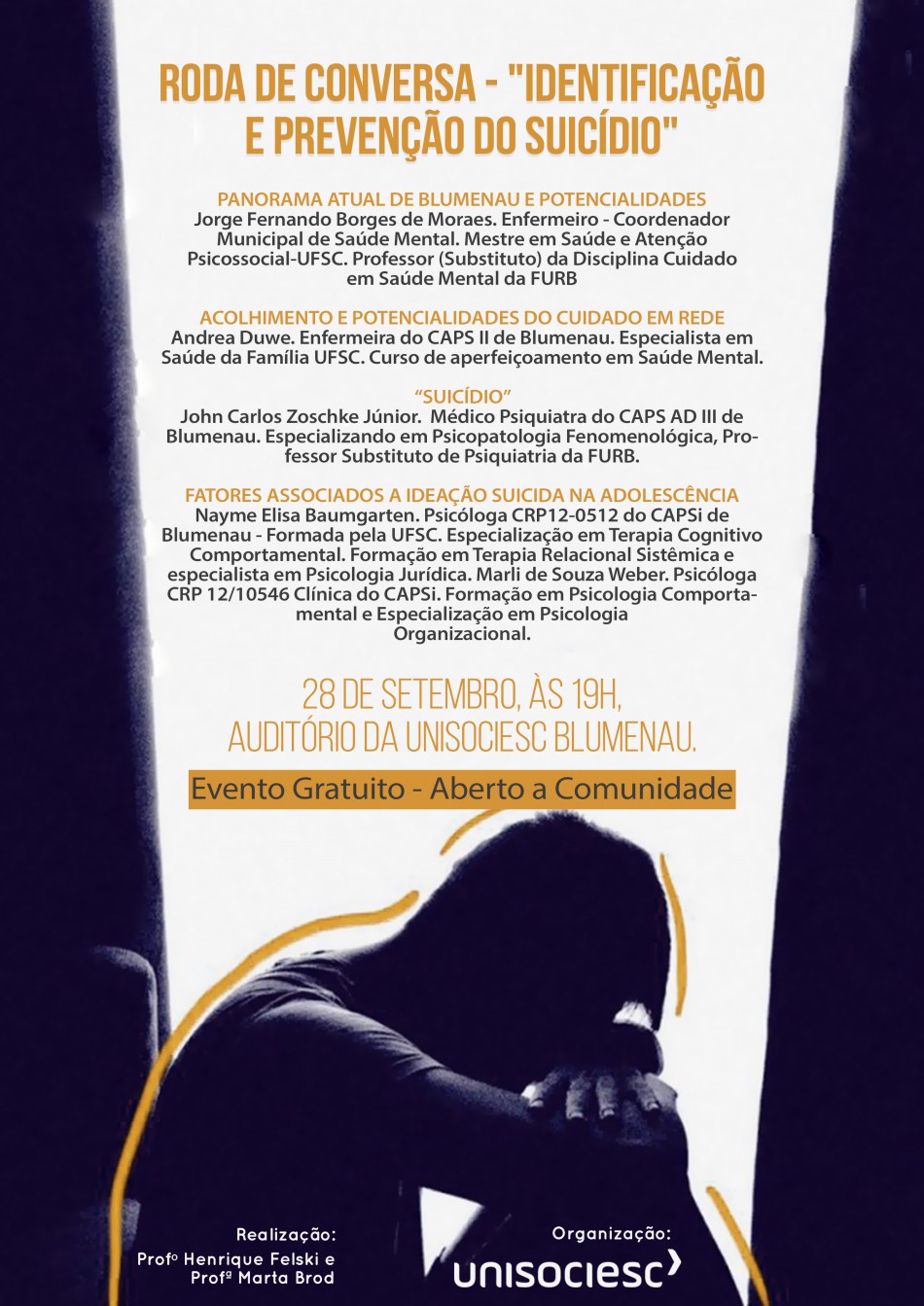 Semus media rodas de conversas sobre suicídio em evento de universidade
