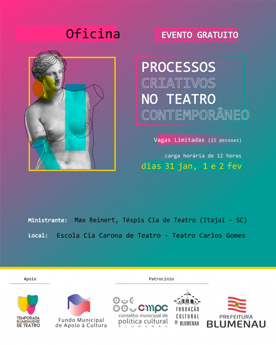Escola Carona promove oficina gratuita de teatro contemporâneo