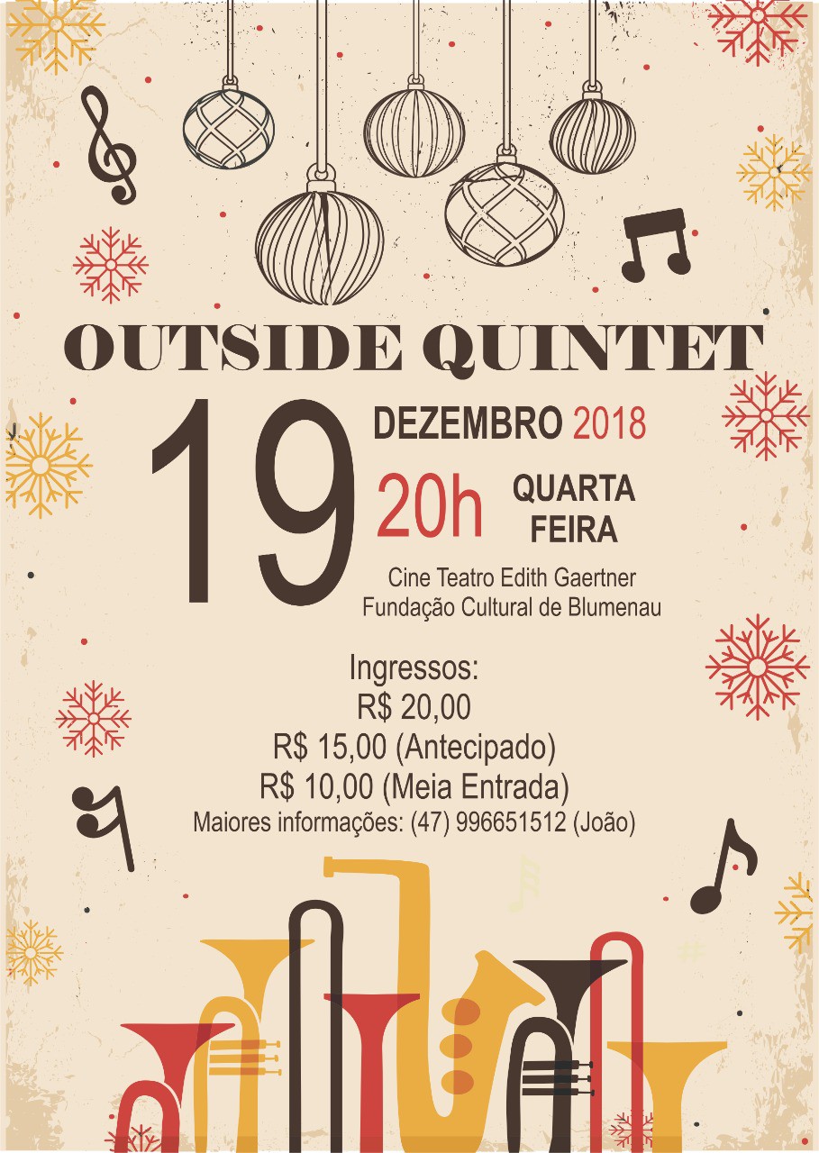 Banda Outside Quintet faz show de Natal na próxima semana