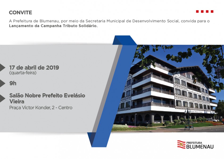Lançamento da Campanha Tributo Solidário acontece na próxima quarta
