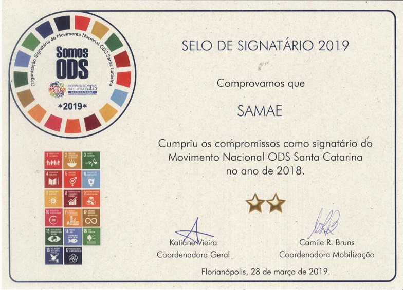 Samae recebe selo da ODS