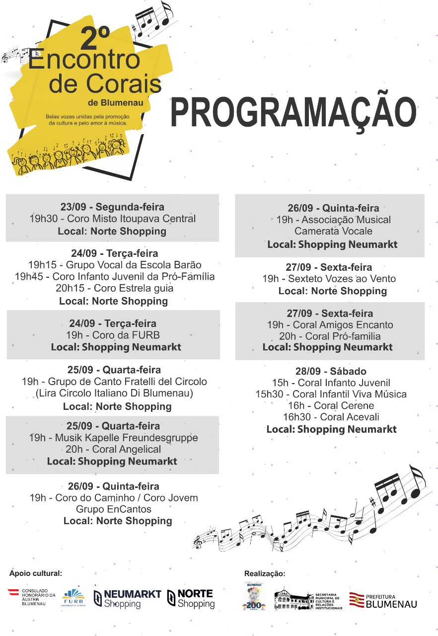 2º Encontro de Corais começa neste sábado