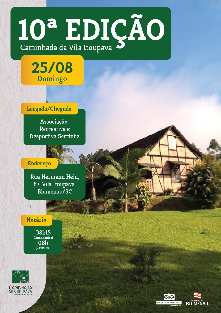 Inscrições abertas para a 10ª Caminhada da Vila Itoupava