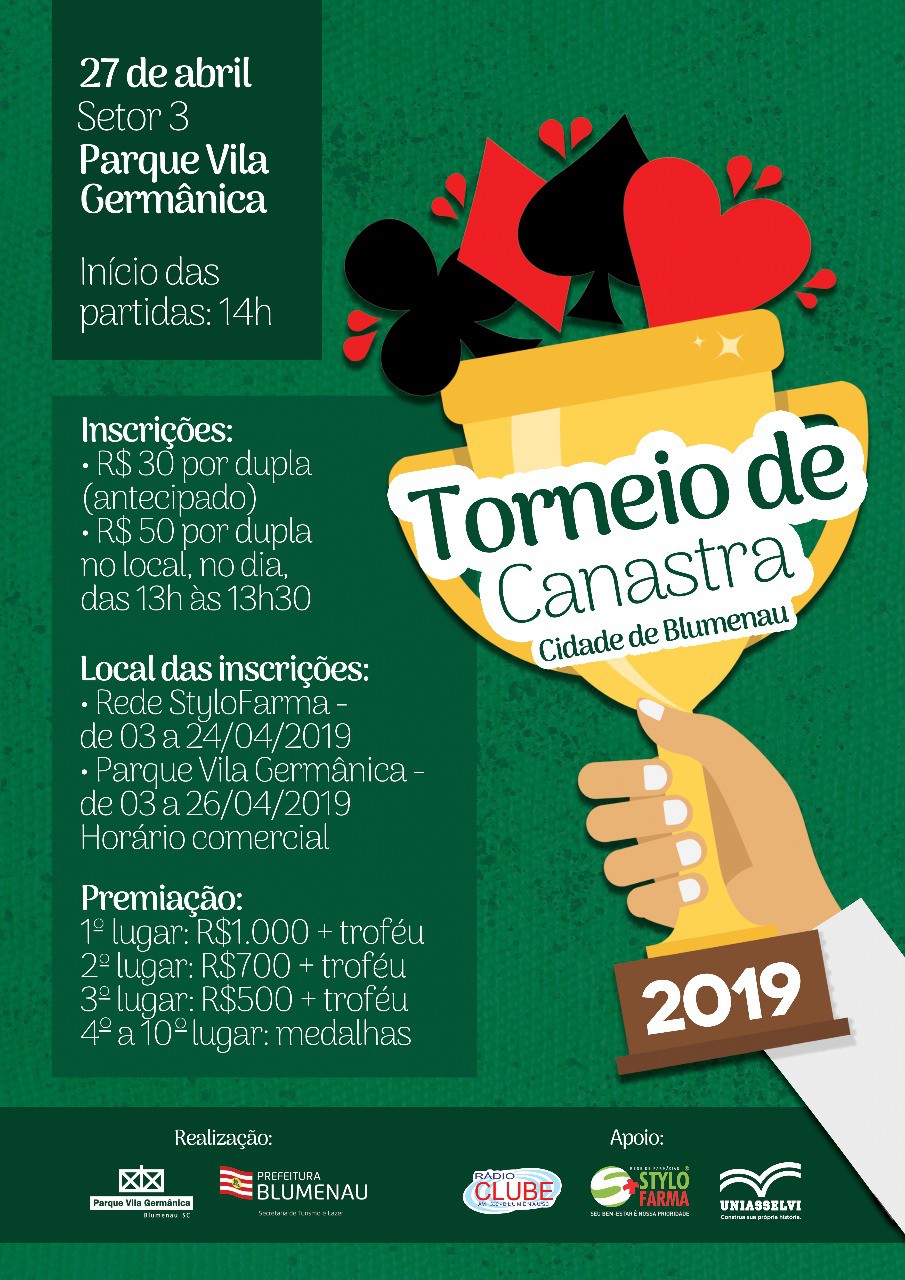 Seguem abertas as inscrições para o Torneio de Canastra