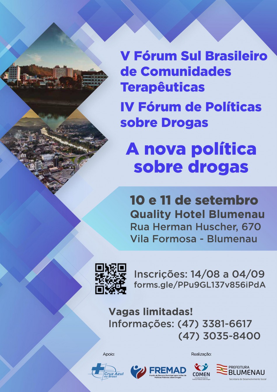 Nova política sobre drogas será tema de fóruns em Blumenau
