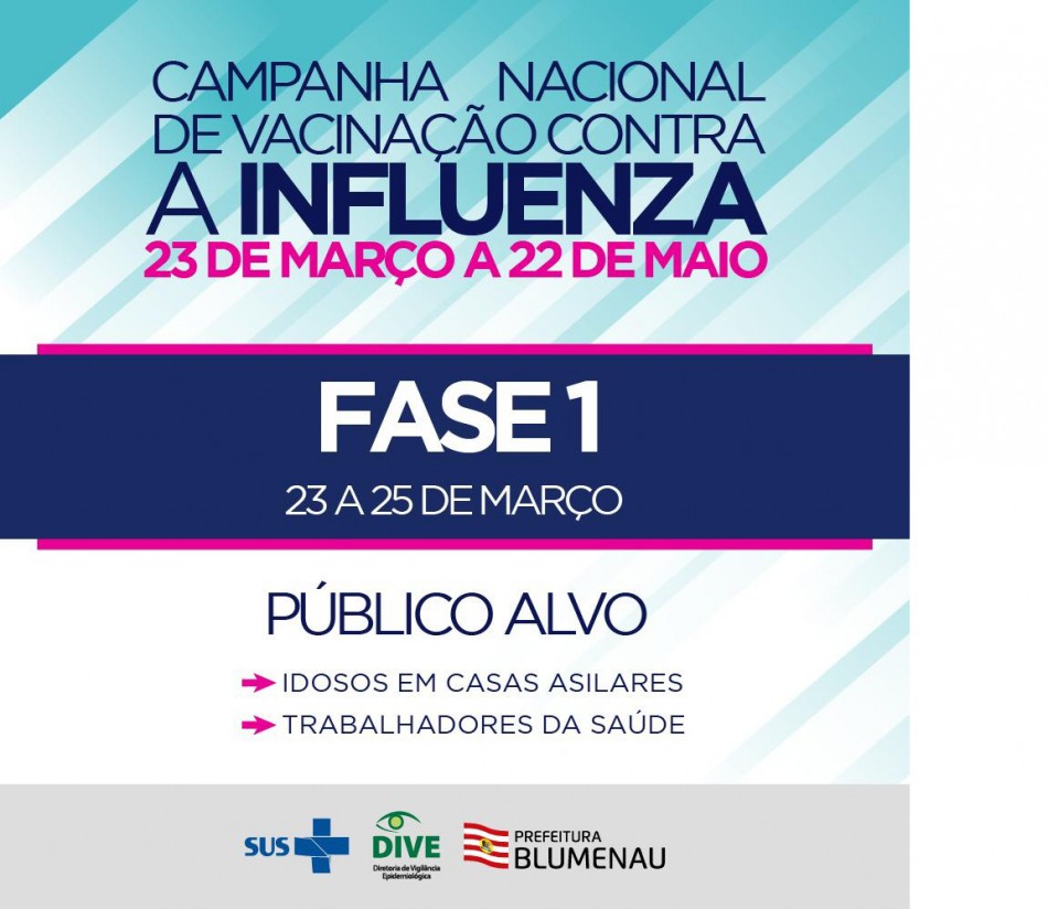 Campanha de vacinação da Influenza começa nesta segunda-feira, dia 23
