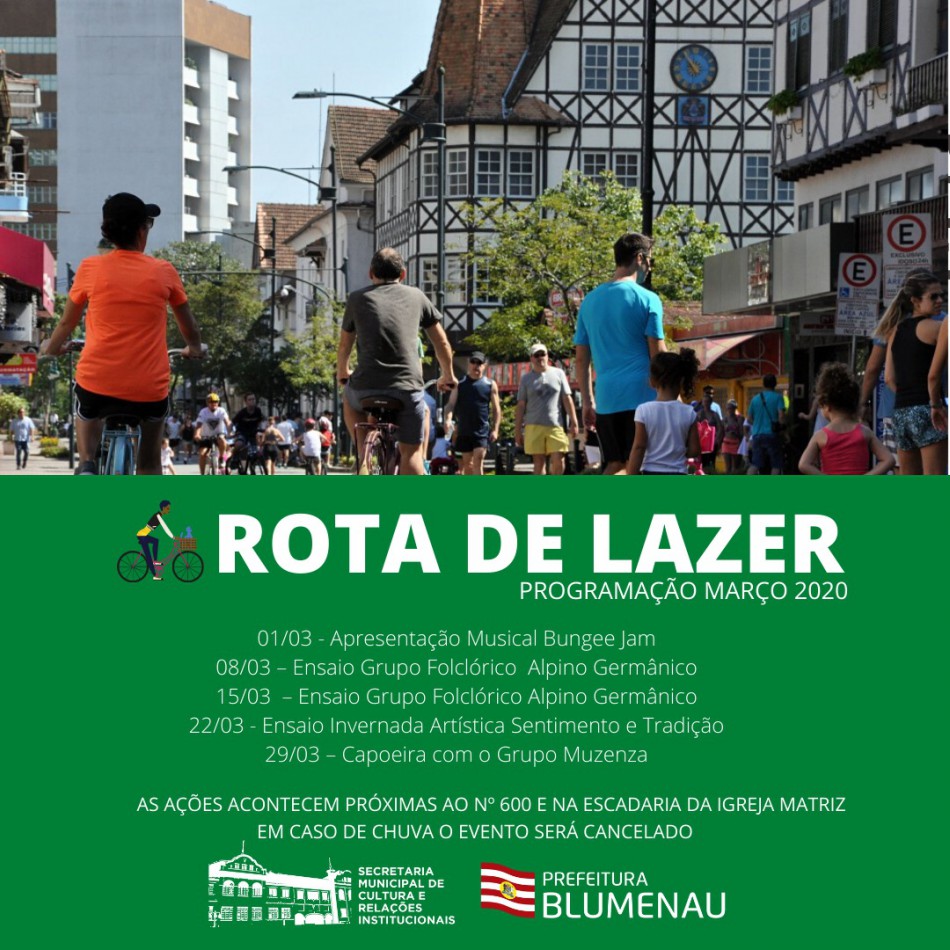 Rota de Lazer terá música aberta ao público