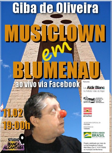 Giba de Oliveira apresenta o espetáculo Musiclown em Blumenau