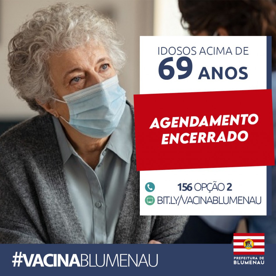 Agendamento da vacinação contra Covid-19 para idosos com 69 anos ou mais encerra após 1,5 mil vagas serem preenchidas