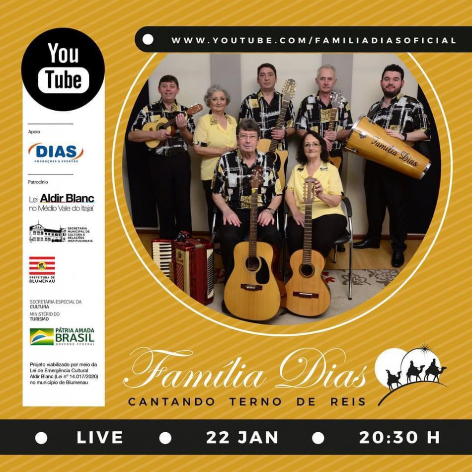 Família Dias faz apresentação on-line nesta sexta