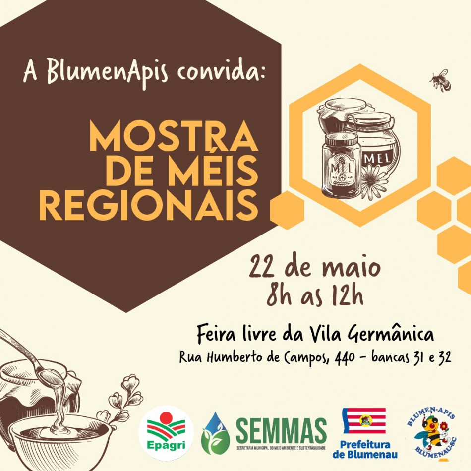 Mostra de Méis ocorre da Feira Livre neste sábado