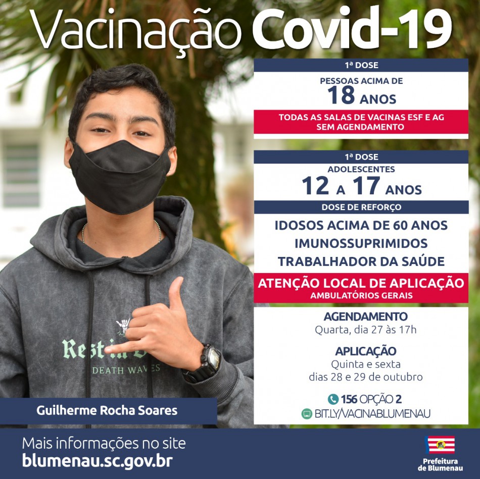 Blumenau reabre agendamento da vacina contra a Covid-19 para vários grupos