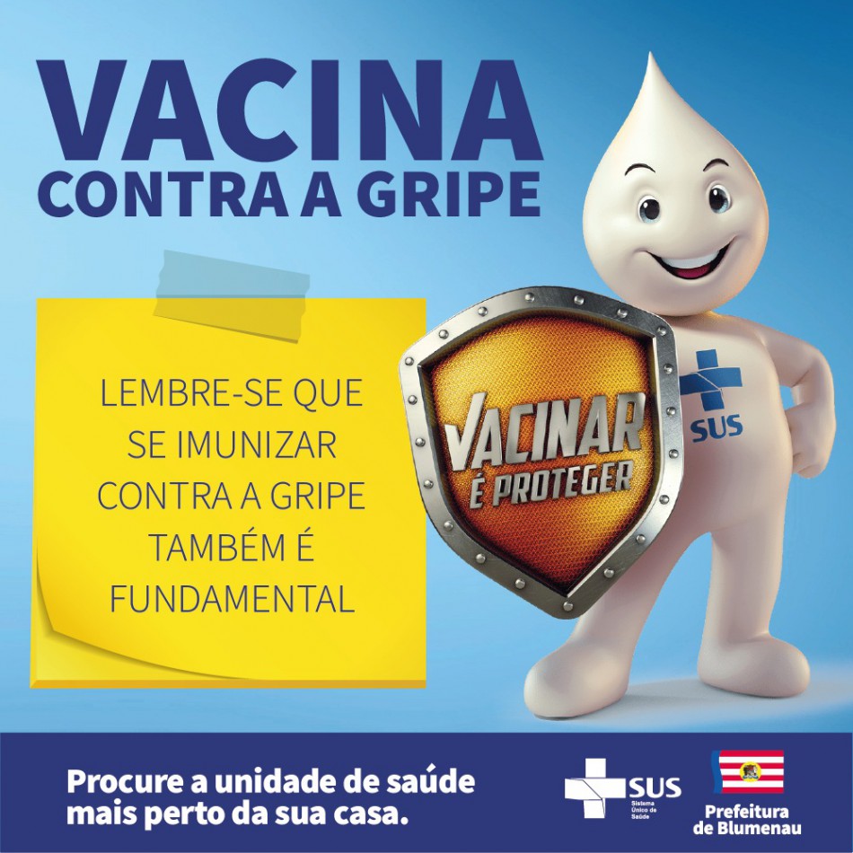 Blumenauenses que se vacinaram contra a Covid-19 podem se vacinar contra a gripe