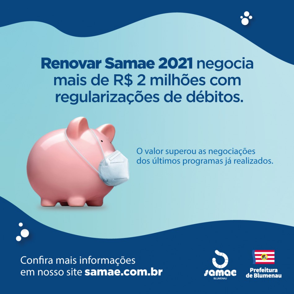 Samae negocia mais de R$ 2 milhões com programa Renovar 2021