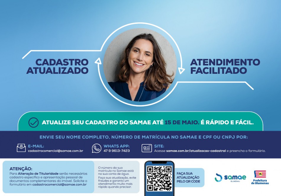 Proprietários e locatários de imóveis precisam atualizar o cadastro no Samae
