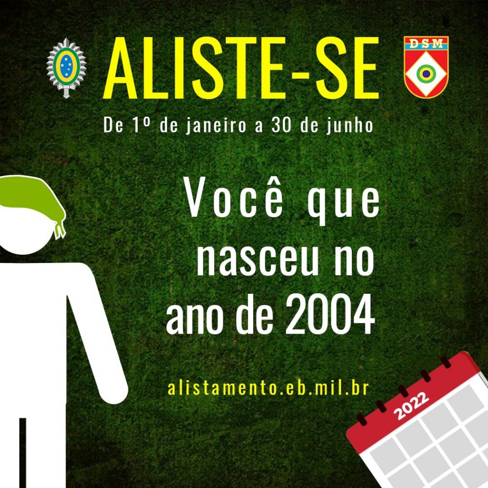 Alistamento militar segue até o dia 30 de junho