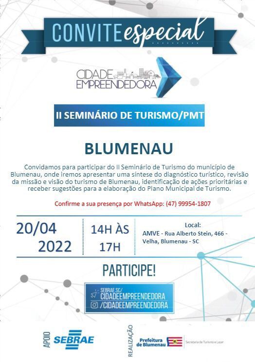 Prefeitura de Blumenau promove segundo Seminário de Turismo