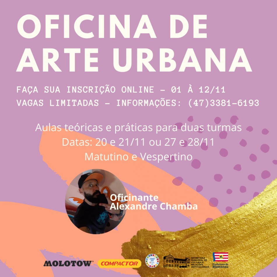 Final de semana em Blumenau será colorido com a Oficina de Arte Urbana
