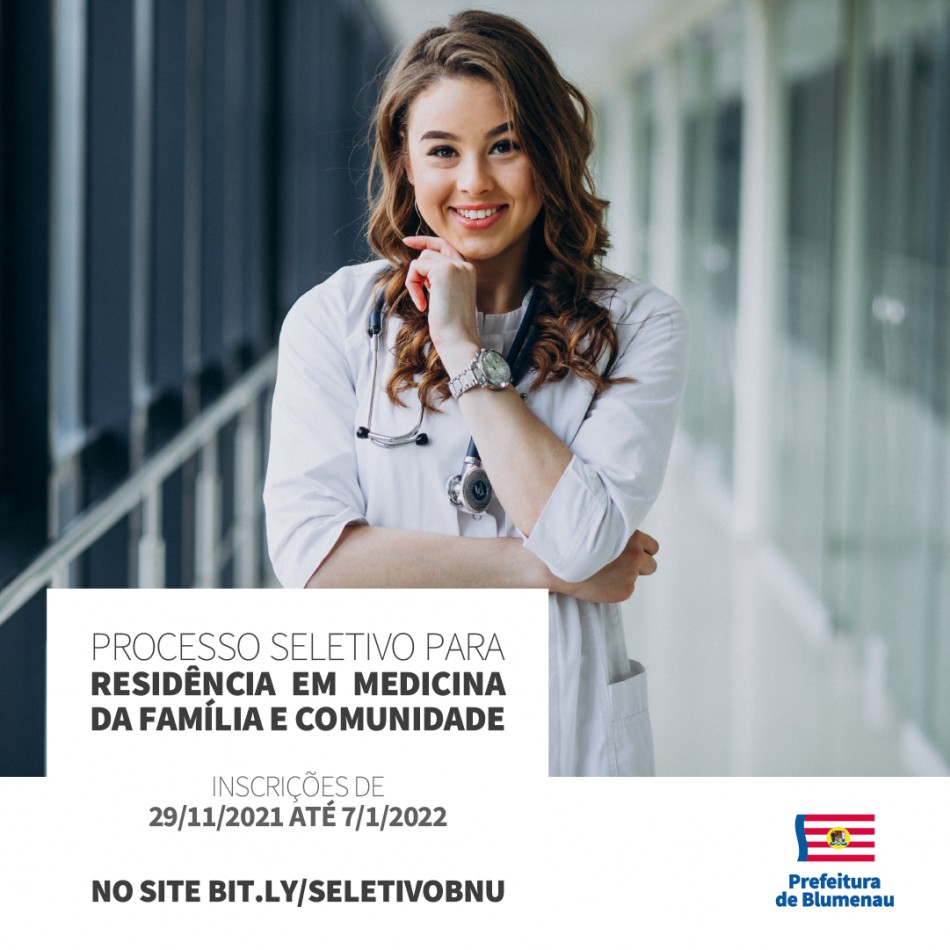 Secretaria de Saúde de Blumenau abre inscrições para residência em medicina da família
